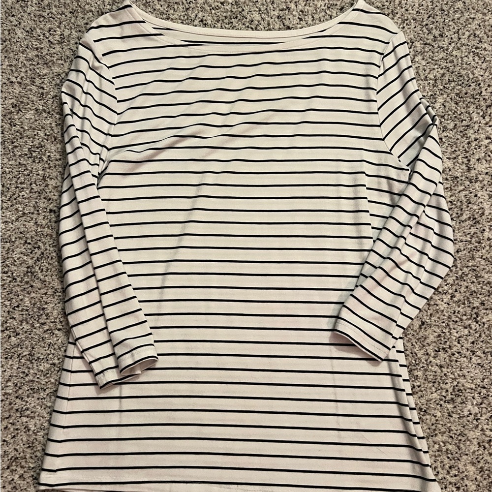 a new day Women's Long Sleeve Top - Navy and White Stripes
